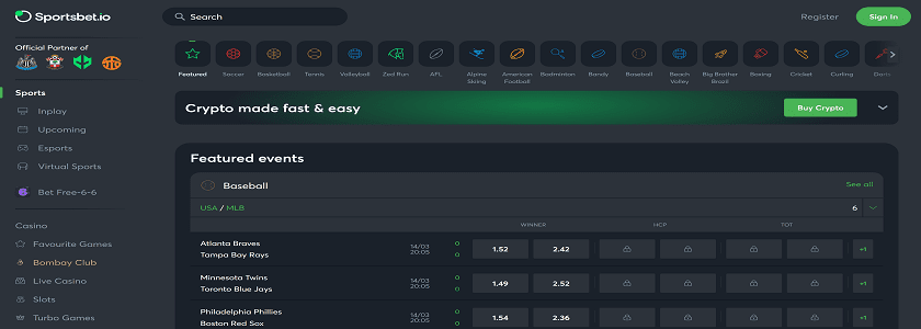 Sportsbet.io Homepage