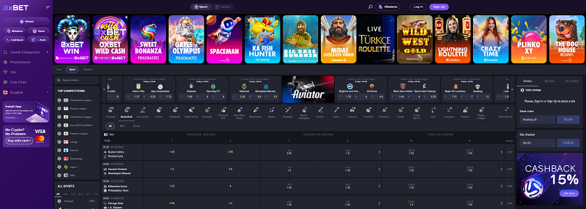 0x.bet Homepage