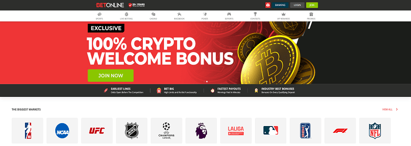 Betonline.ag Homepage