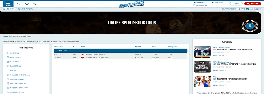 BetPhoenix Homepage