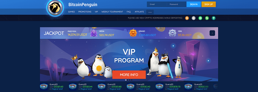 BitcoinPenguin Homepage