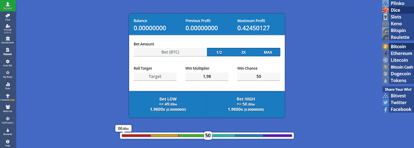 Bitvest.io Dice