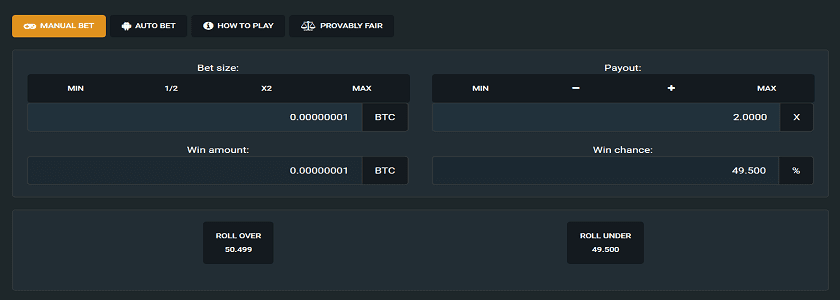 Crypto.Games Dice
