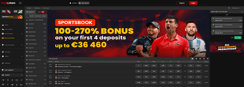 Chipstars.bet Homepage