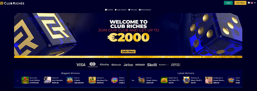 ClubRiches Homepage