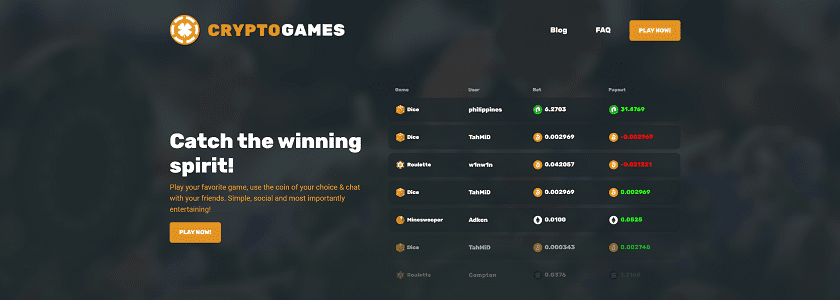 Crypto.Games Homepage