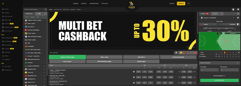 Horus Casino Homepage