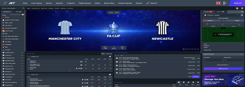 Jet Casino Homepage