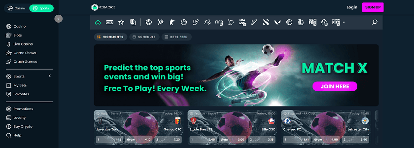 Megadice Homepage