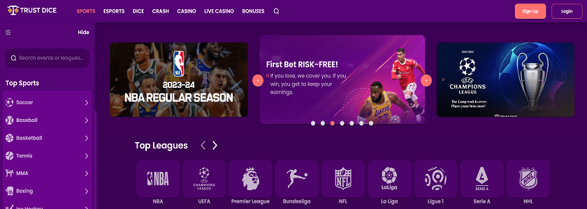 Trustdice Homepage