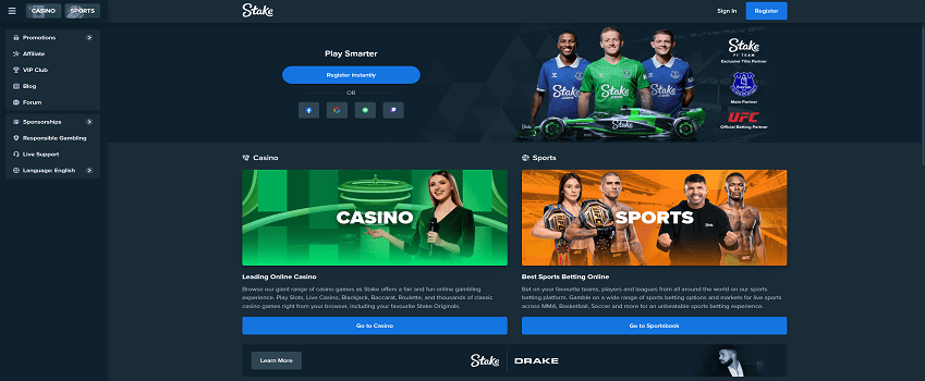 Stake.com Homepage