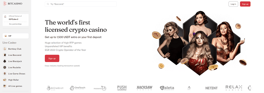 Bitcasino.io Homepage