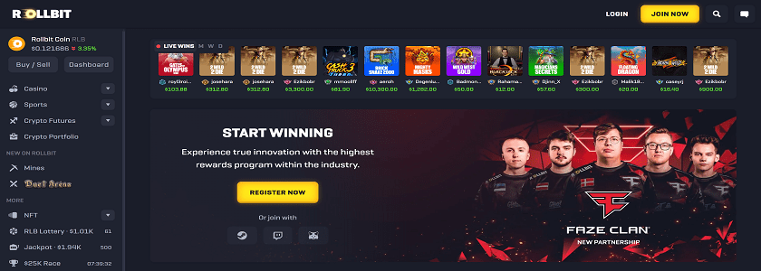 Rollbit Homepage