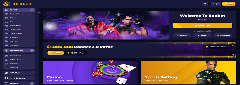 Roobet Homepage