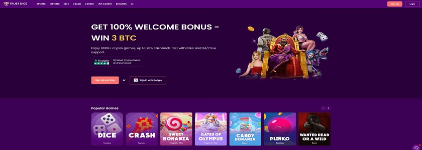 Trustdice Homepage