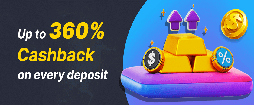 Playing.io 360% Cashback Bonus