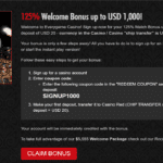 Everygame 125% Casino Red Welcome Bonus