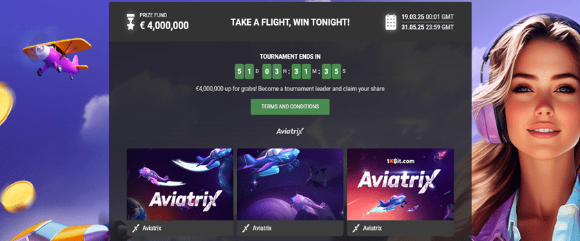 1xBit Take a Flight, Win Tonight Promotion €4m Prize Pool