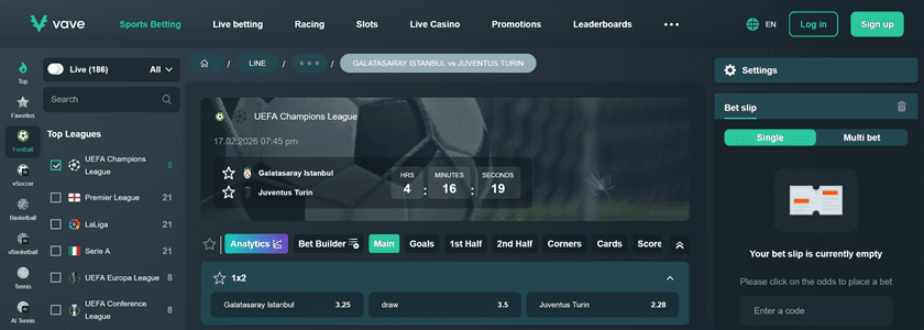 Vave Casino sportsbook